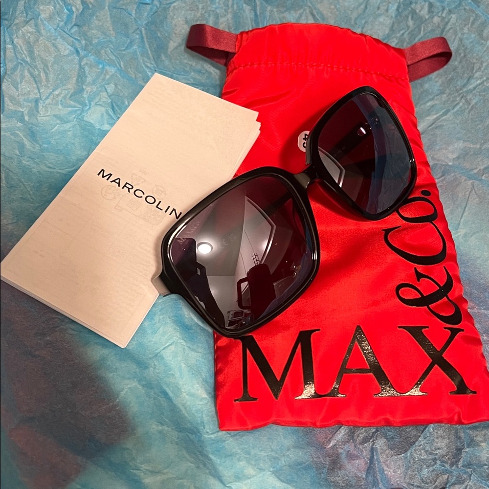 Max & Co. women Black Sunglasses with Bold Red Pouch💥☝️🥰